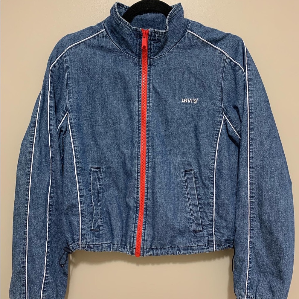 Blue Levi’s jean bomer jackets